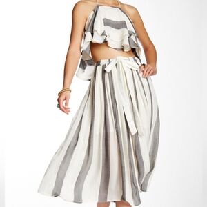 RARE! Free People LILY STRIPED SKIRT SET - Medium